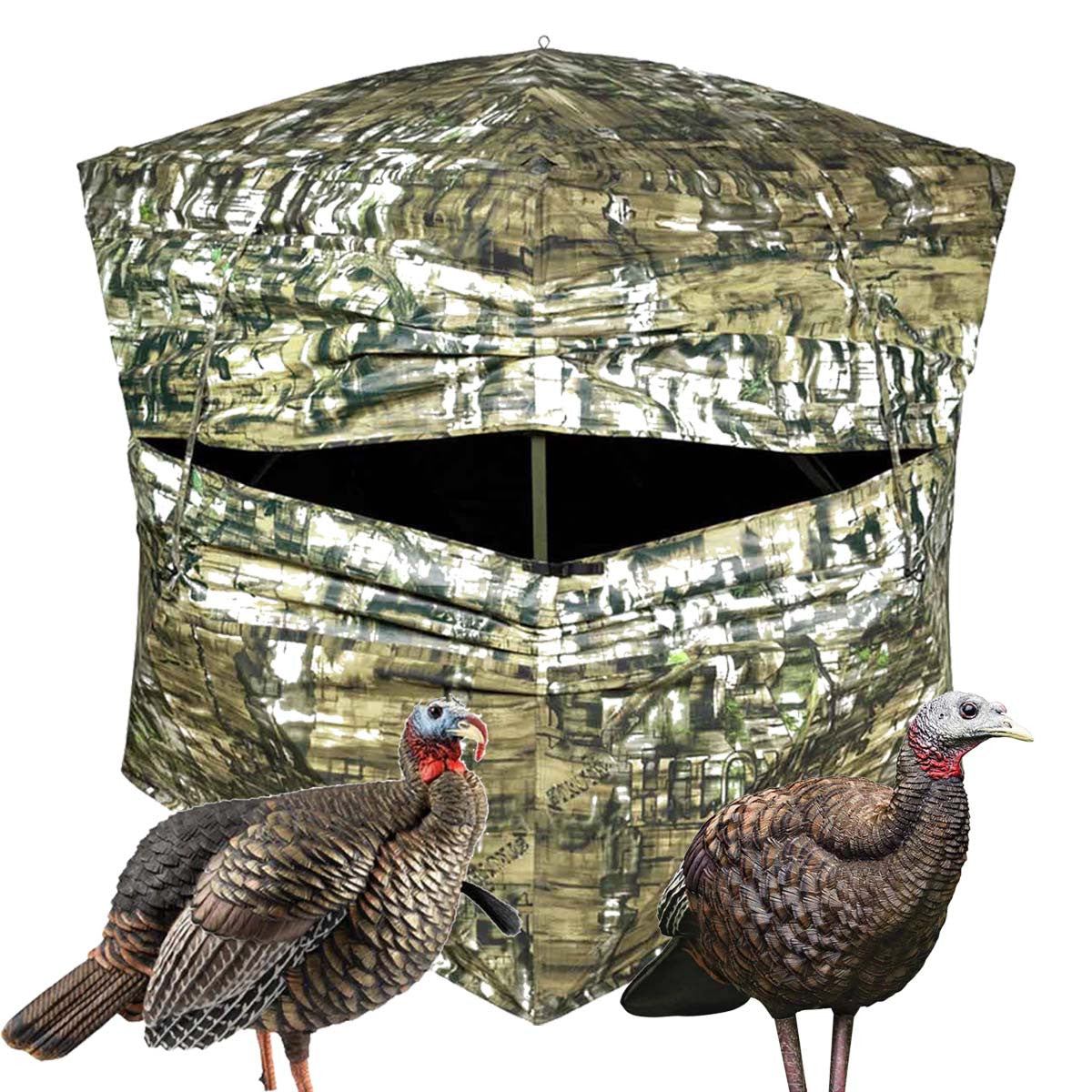 Primos Double Bull Double Wide Ground Blind With Avian X Turkey Decoy Combo