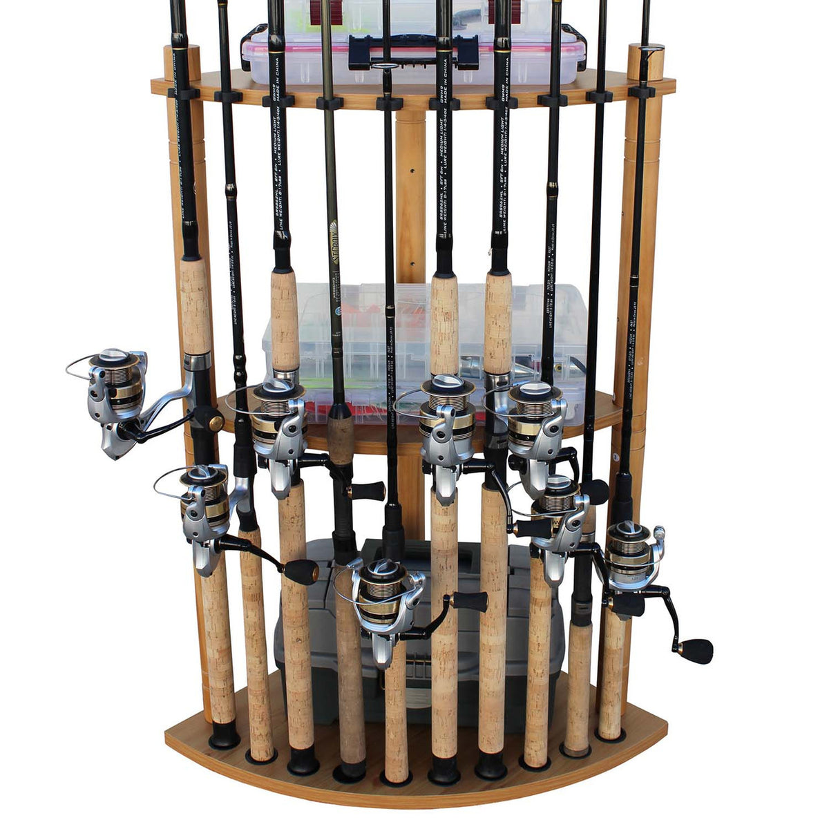 Rush Creek 10-Rod Corner Fishing Rod Holder Image with Rods