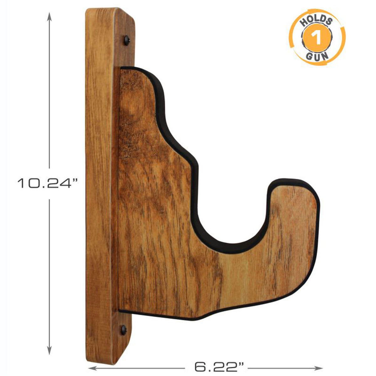 Rush Creek 2-Piece Padded Gun Display Wall Hooks dimensions image