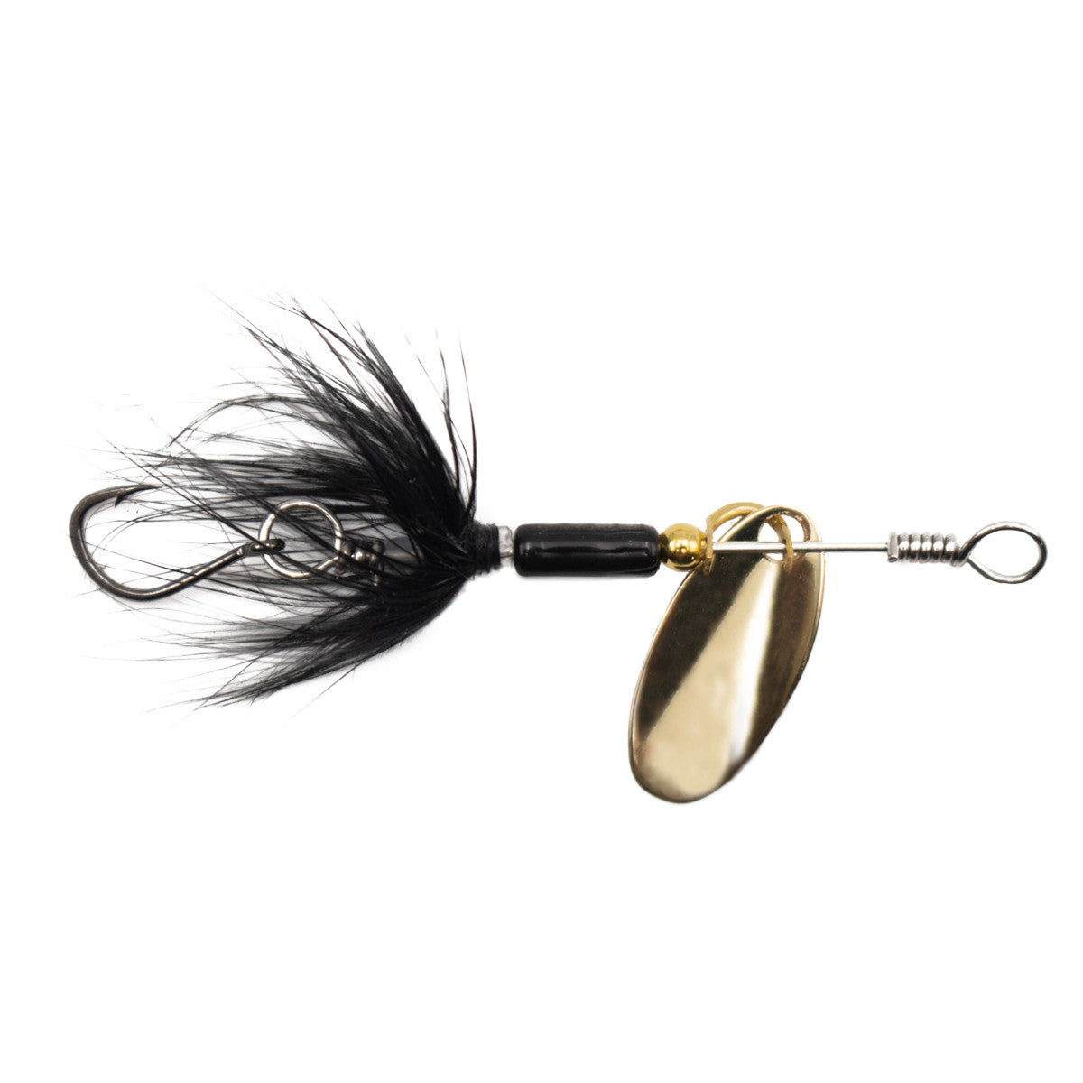 Rogers Beeline Spinner with Gold Single Hook Image in Black