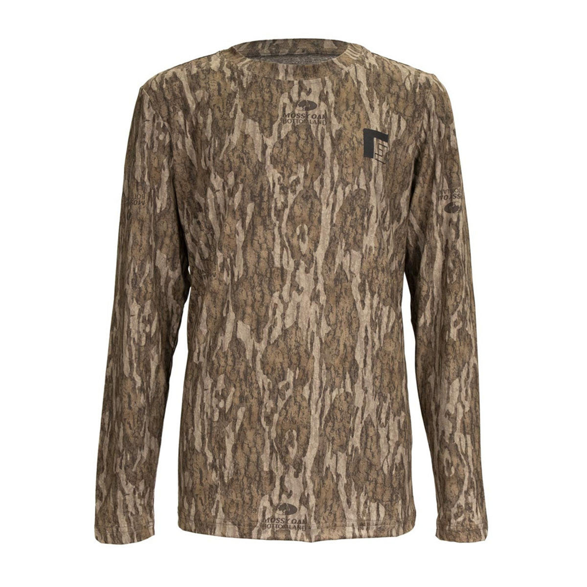 image of Rogers Elite Chill Long Sleeve Youth Tee with Bug Protection in Mossy Oak Bottomland.