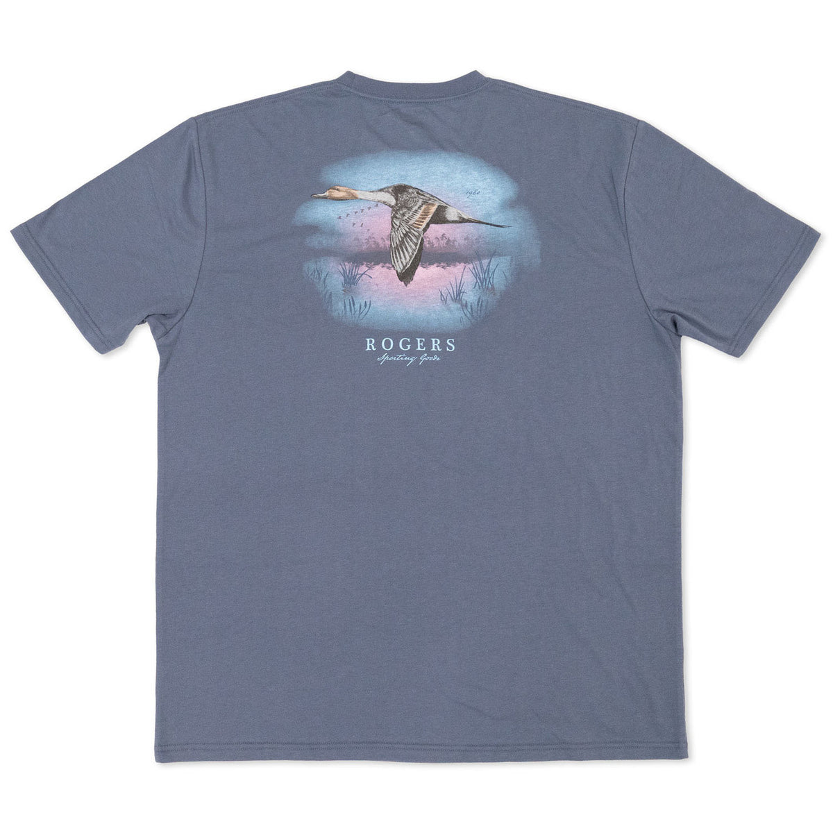 Rogers Sunrise Pintail T-Shirt Vintage Indigo back image