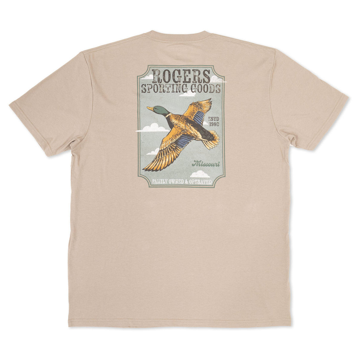 Rogers Mallard Flight T-Shirt Island Fossil back image
