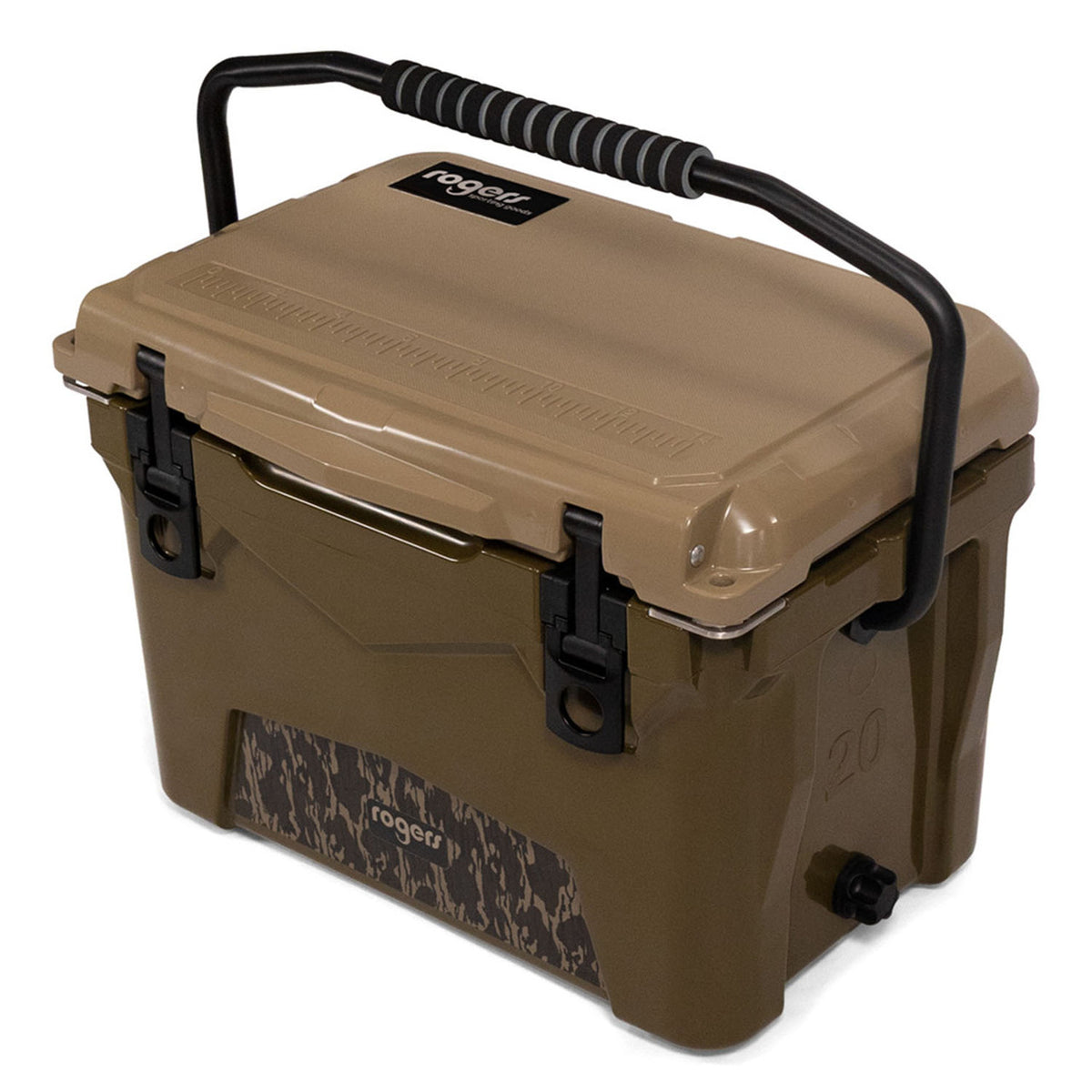 Angled Image of the Rogers Sporting Goods Workin' Man 2.0 20-Quart Cooler.