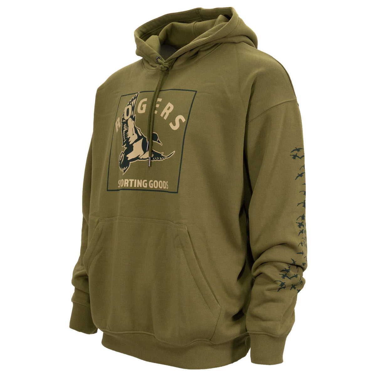 Side image of the Rogers Sporting Goods Mallard Flight Hoodie.