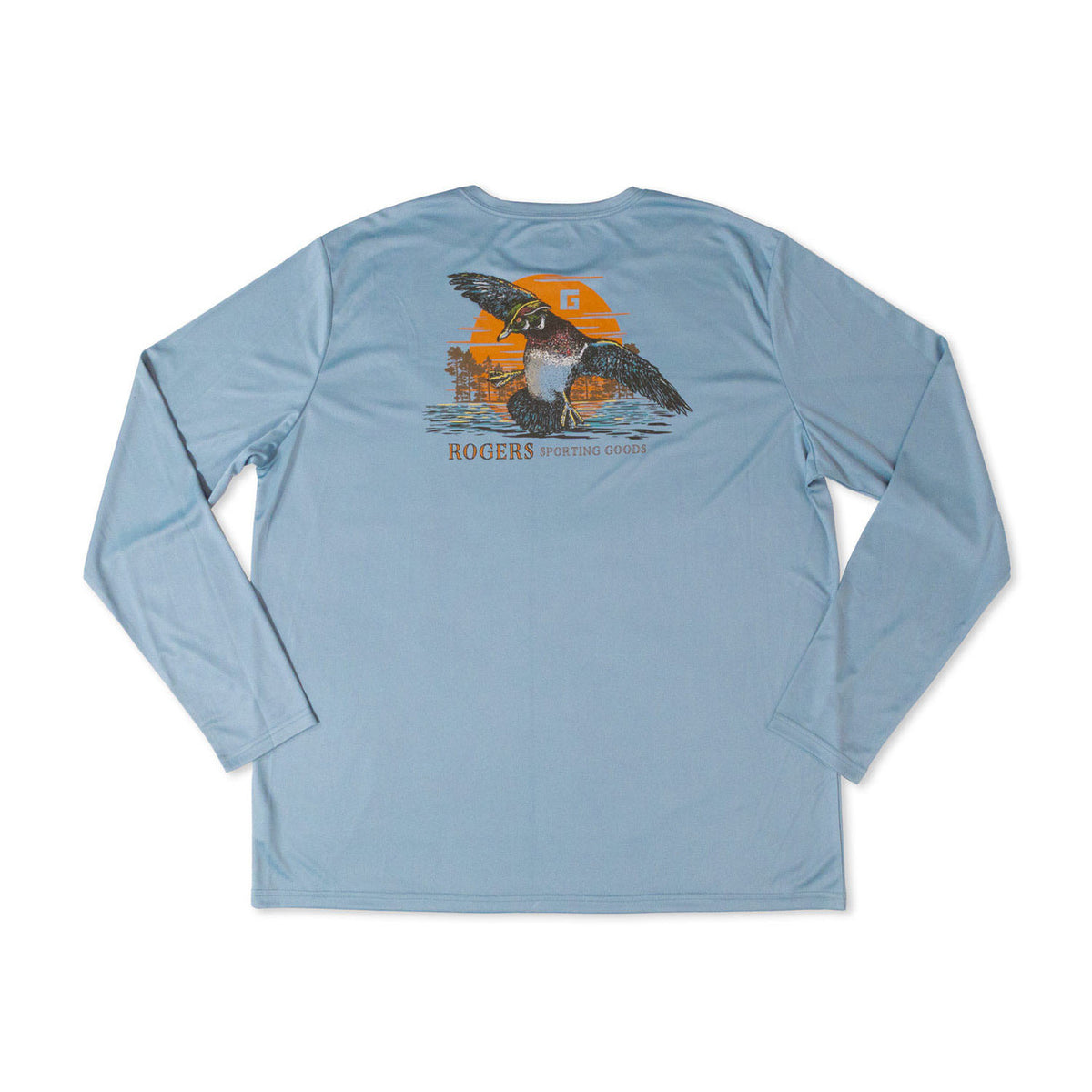 Back Image of Rogers Wood Duck Landing Management Long Sleeve Tee.