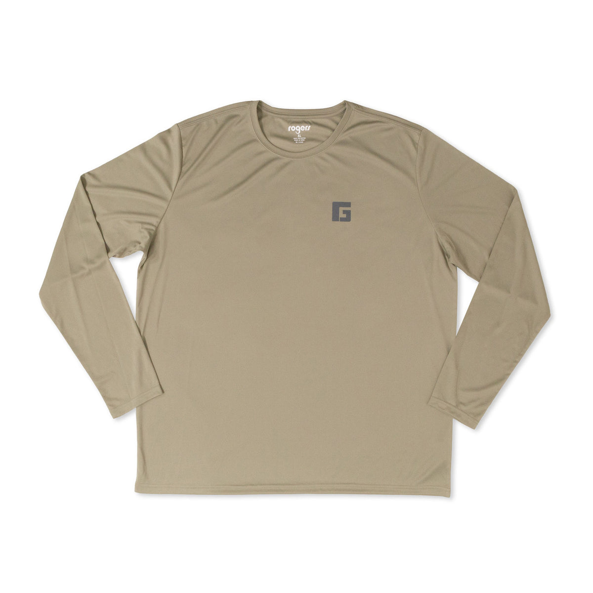 Front folded Image of Rogers Sunrise Scene Management Long Sleeve Tee.