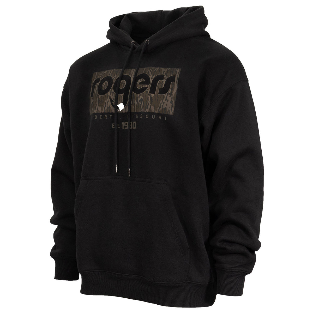 Tilted image of the Rogers Bottomland Band Logo Hoodie.
