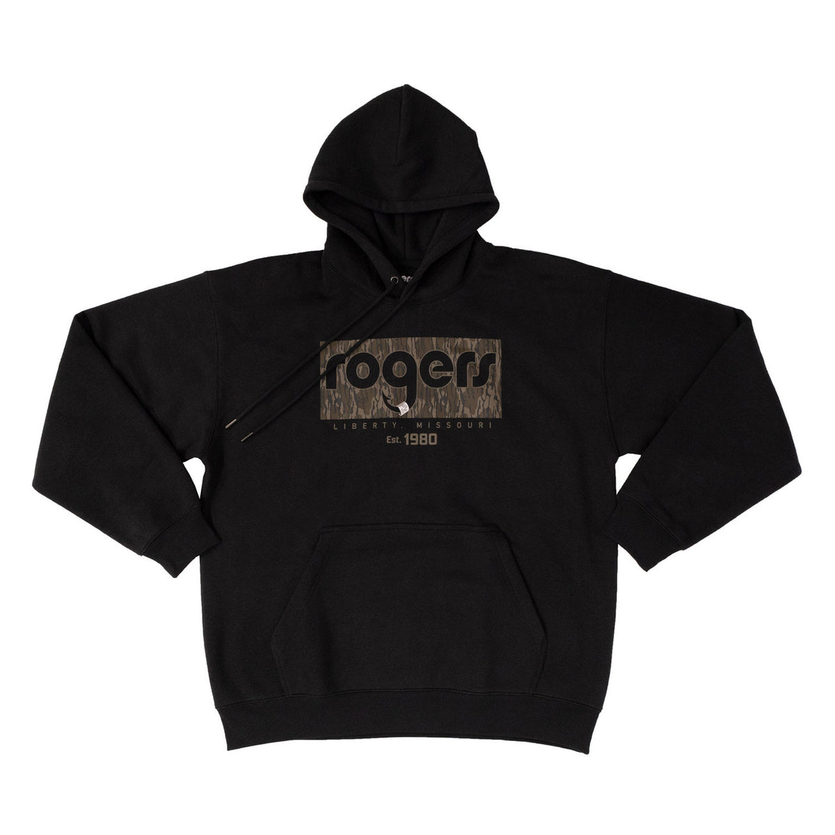 Front image of the Rogers Bottomland Band Logo Hoodie.