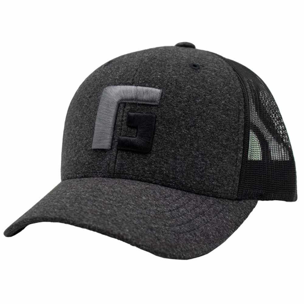 Rogers 6 Panel Structured Trucker Hat - Heather Black