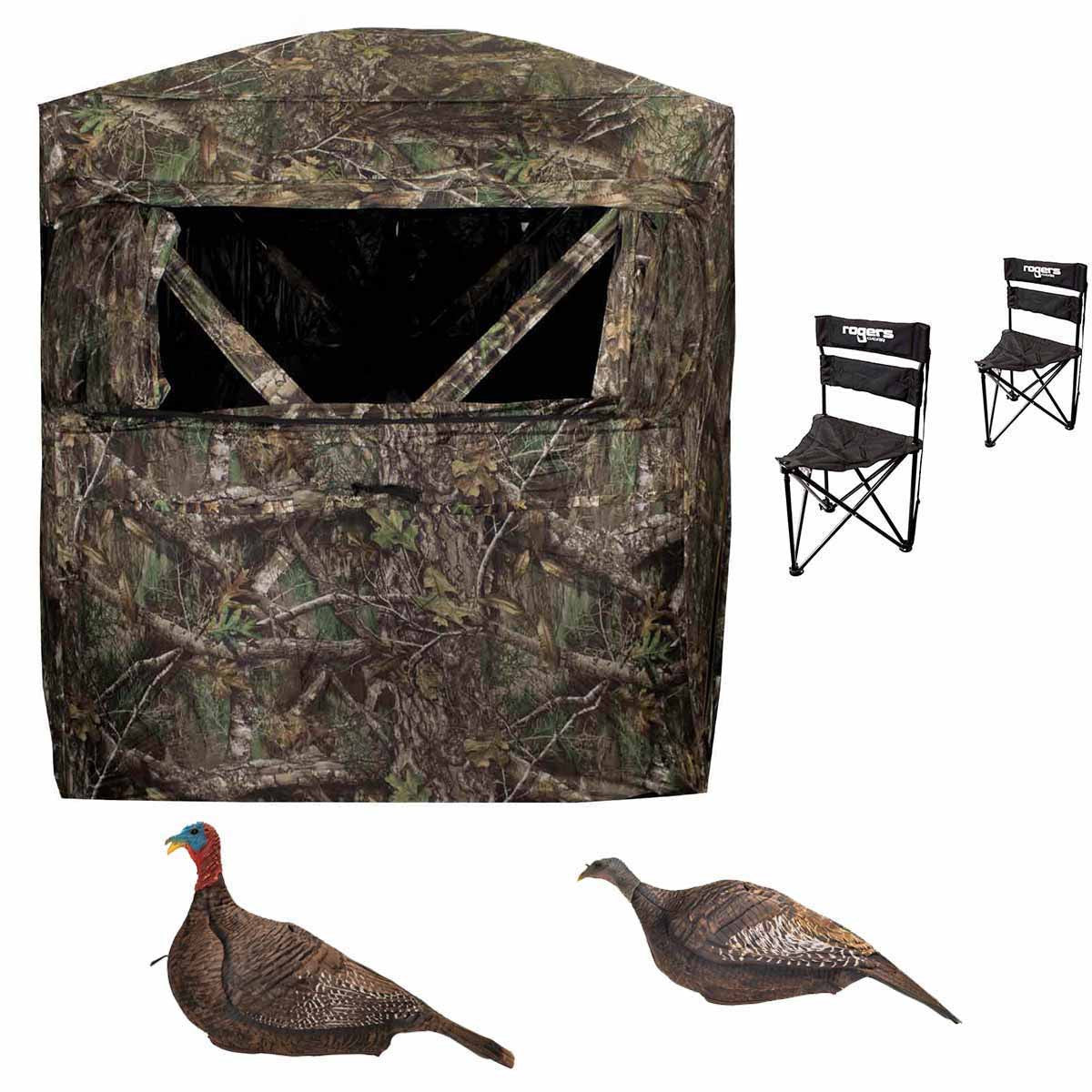 Workin Man Ground Blind Turkey Hunters Bundle in Realtree Adapt