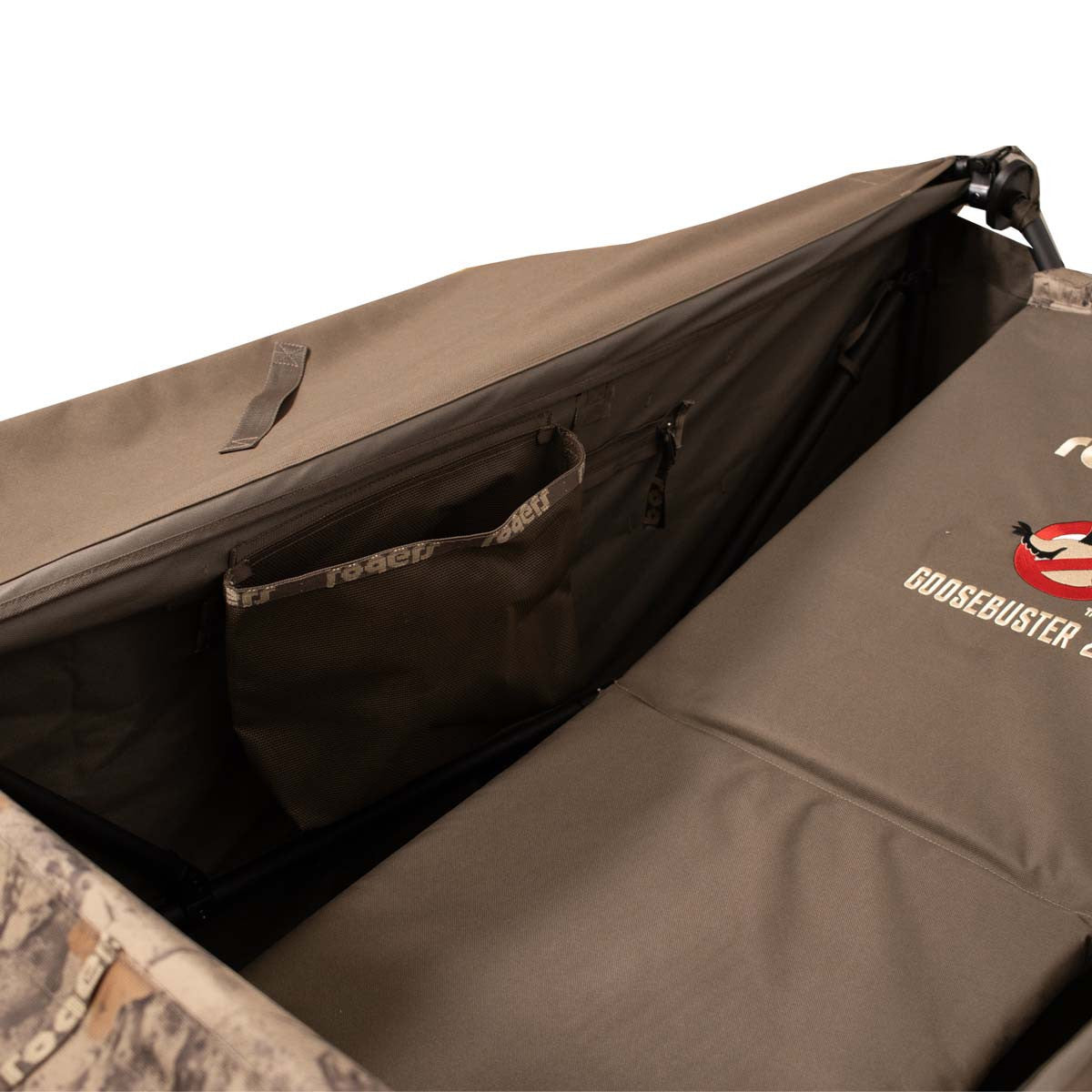 Rogers Goosebuster 2.0 Layout Blind in Natural Gear Camo Inside Pocket Image
