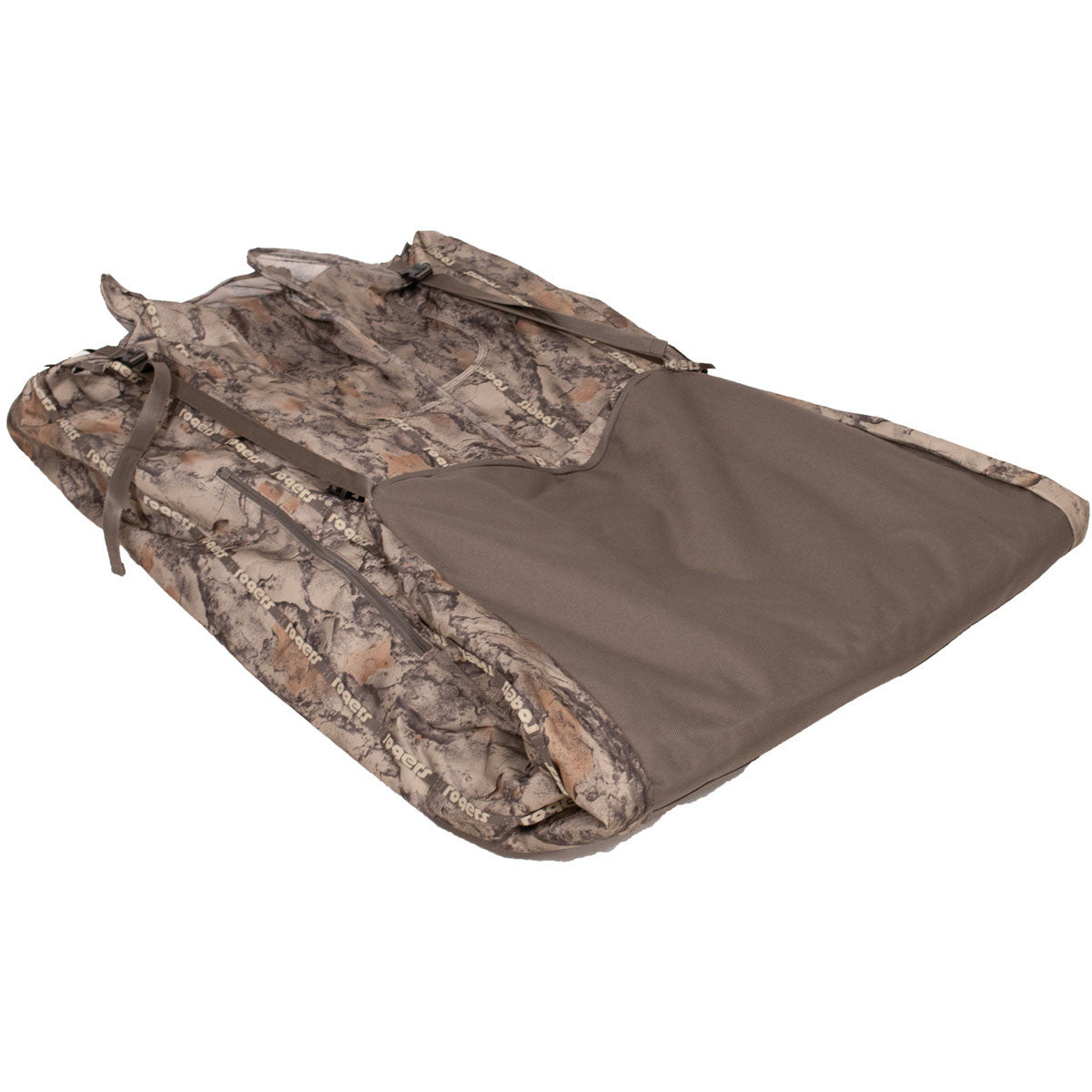 Rogers Goosebuster 2.0 Layout Blind in Natural Gear Camo Tied Down Image