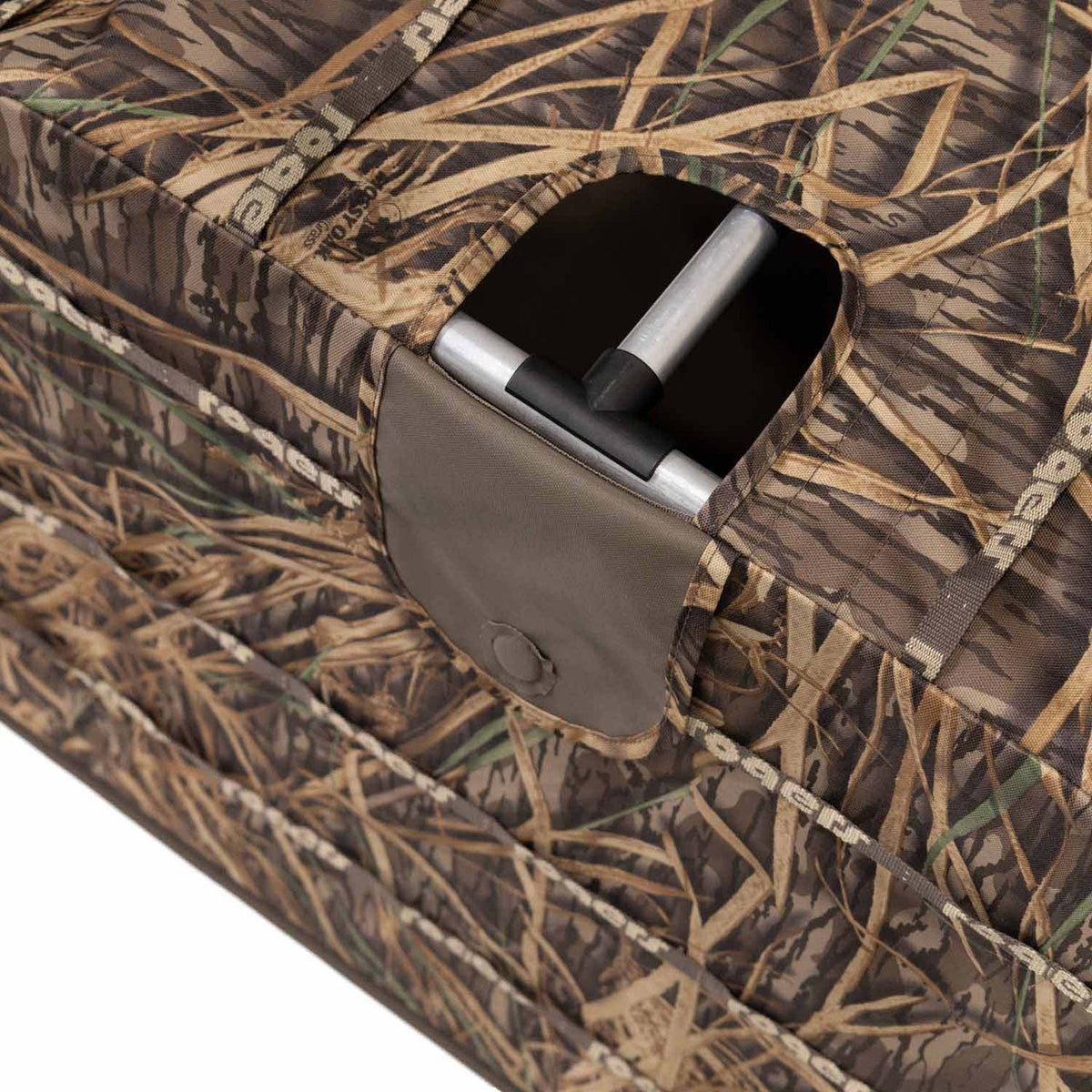 Pole image of the Rogers Pooch Palace XL Dog Blind, Mossy Oak Original Shadowgrass.