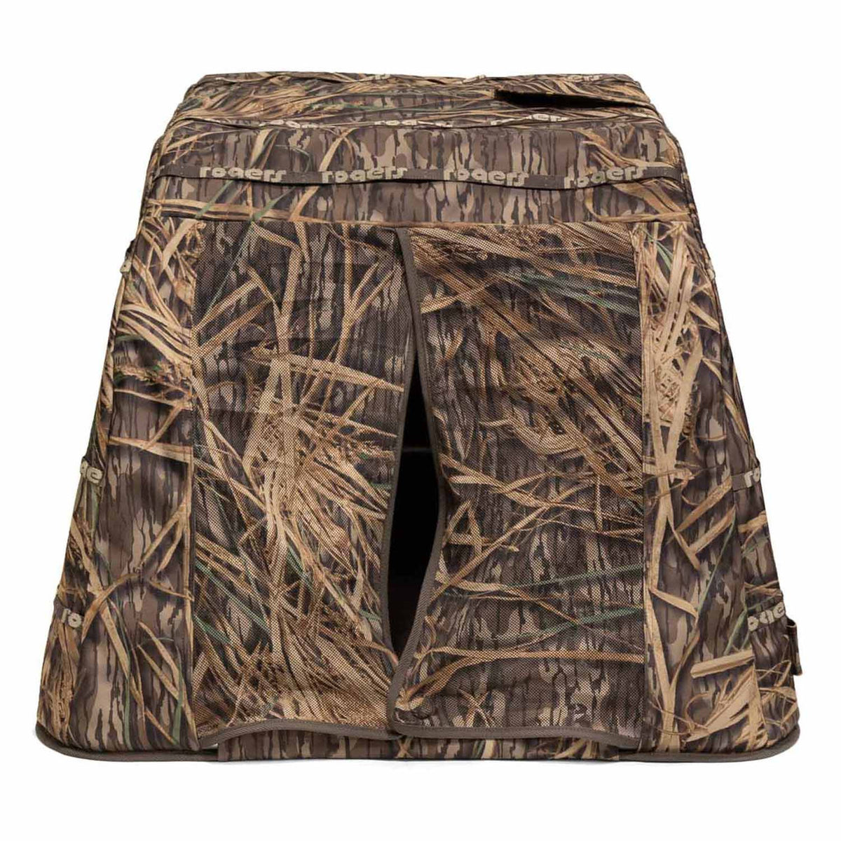 Front Partially Opened Image of the Rogers Sporting Goods Pooch Palace XL Dog Blind.