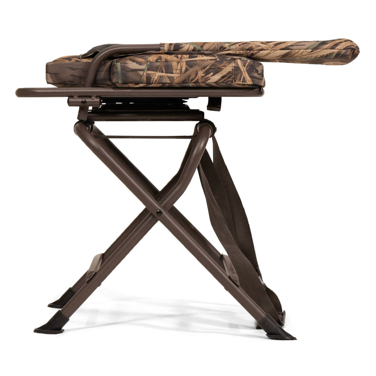 Folded Seat Image of the Rogers Sporting Goods Workin' Man 360 Swivel Chair.