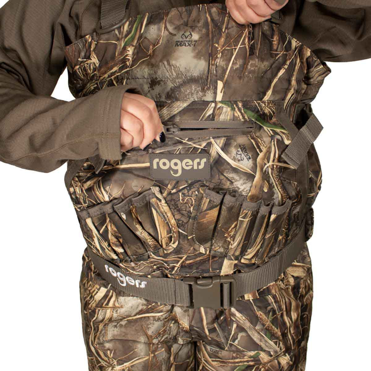 Zippered Pocket Image of the Rogers Lady Hunter 2-IN-1 Insulated Breathable Waders.