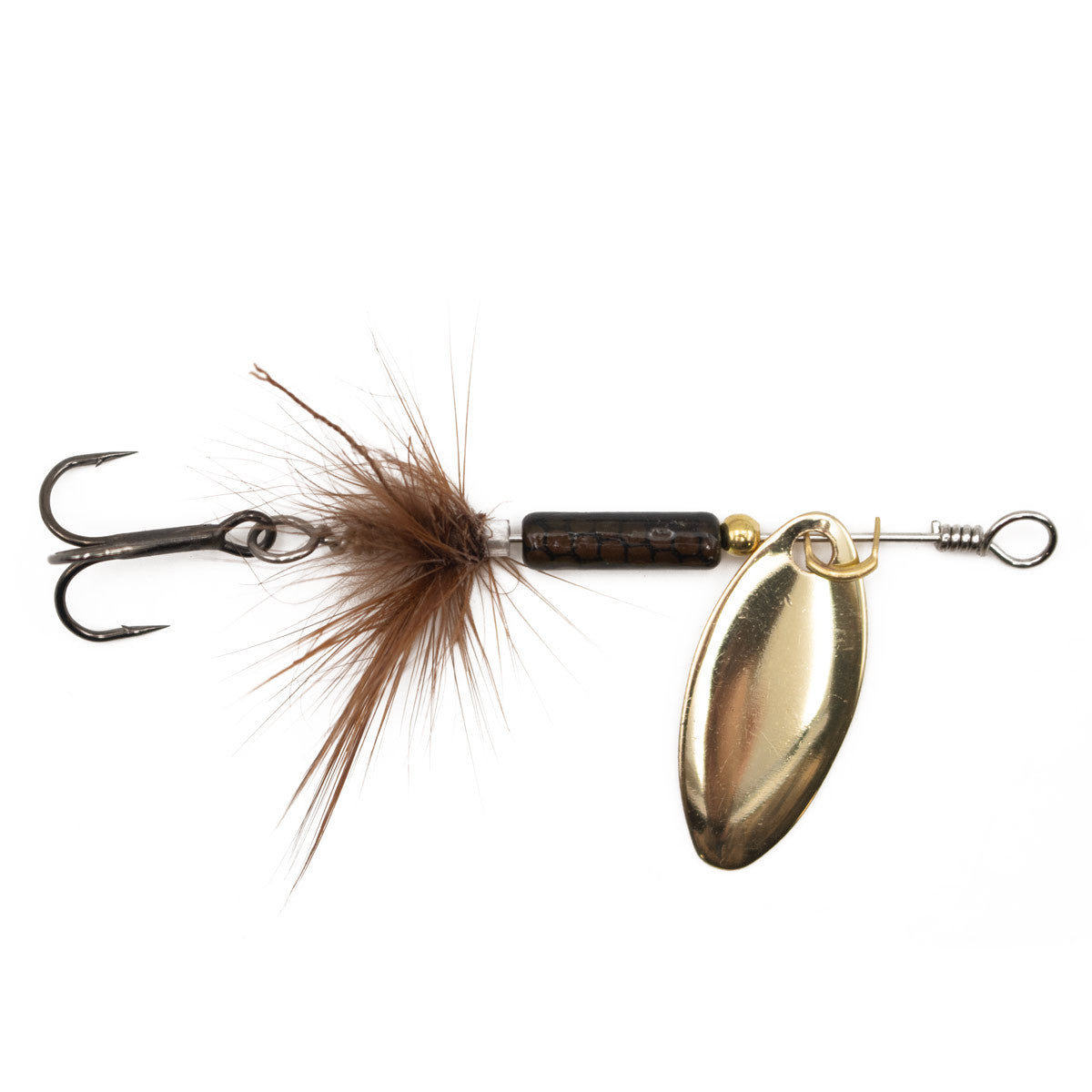 Rogers Sporting Goods Beeline Spinner with Gold Treble Hook Image in Brown