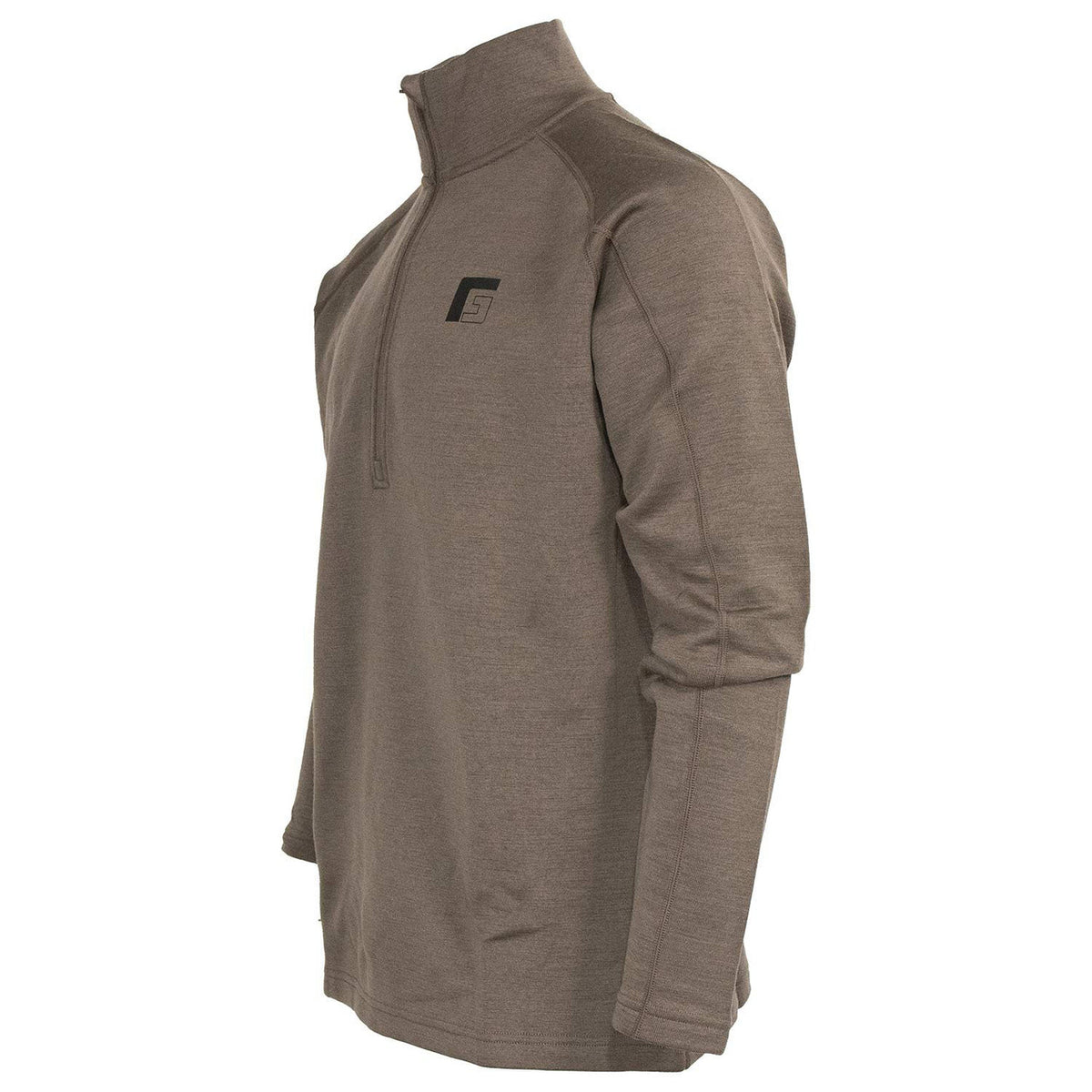 side image of Rogers Biome 350 Merino Mock Neck 1/4 Zip.