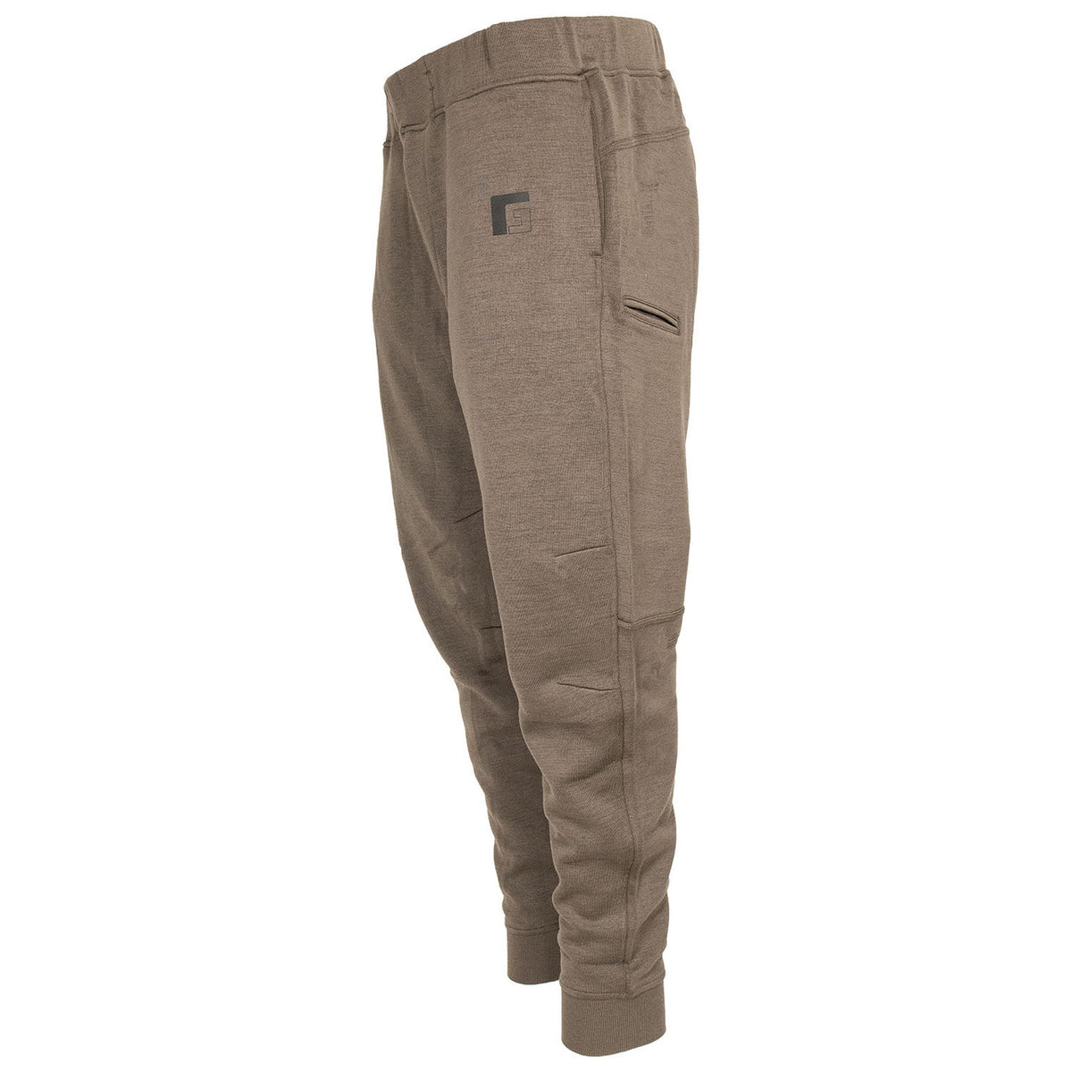 side image of Rogers Biome 350 Merino Joggers in Brown.