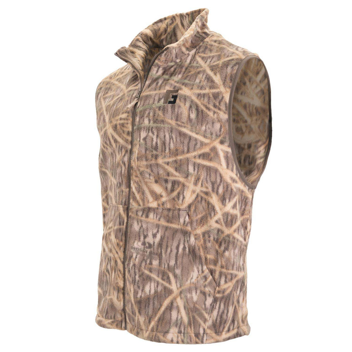 Side image of Rogers Gear Camo Fleece Vest.