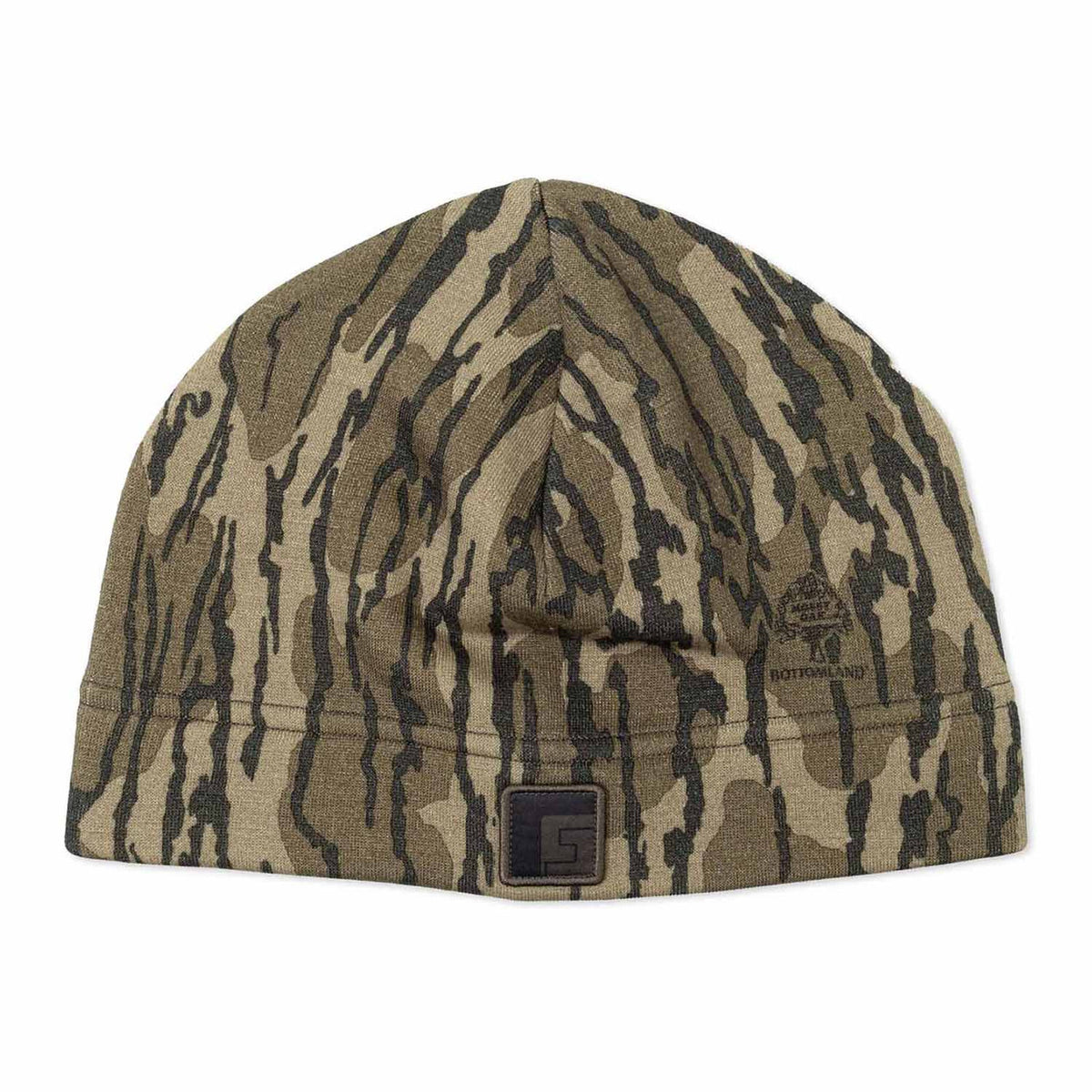 side image of Biome 350 Merino Wool Beanie in mossy oak original bottomland.