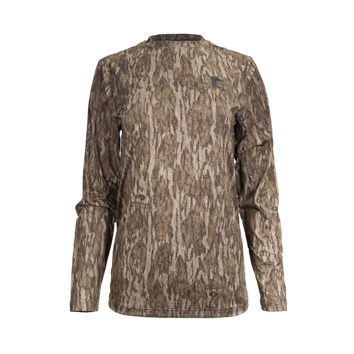 image of Rogers Women's Elite Chill LS Tee + Bug Protection in Mossy Oak Bottomland.