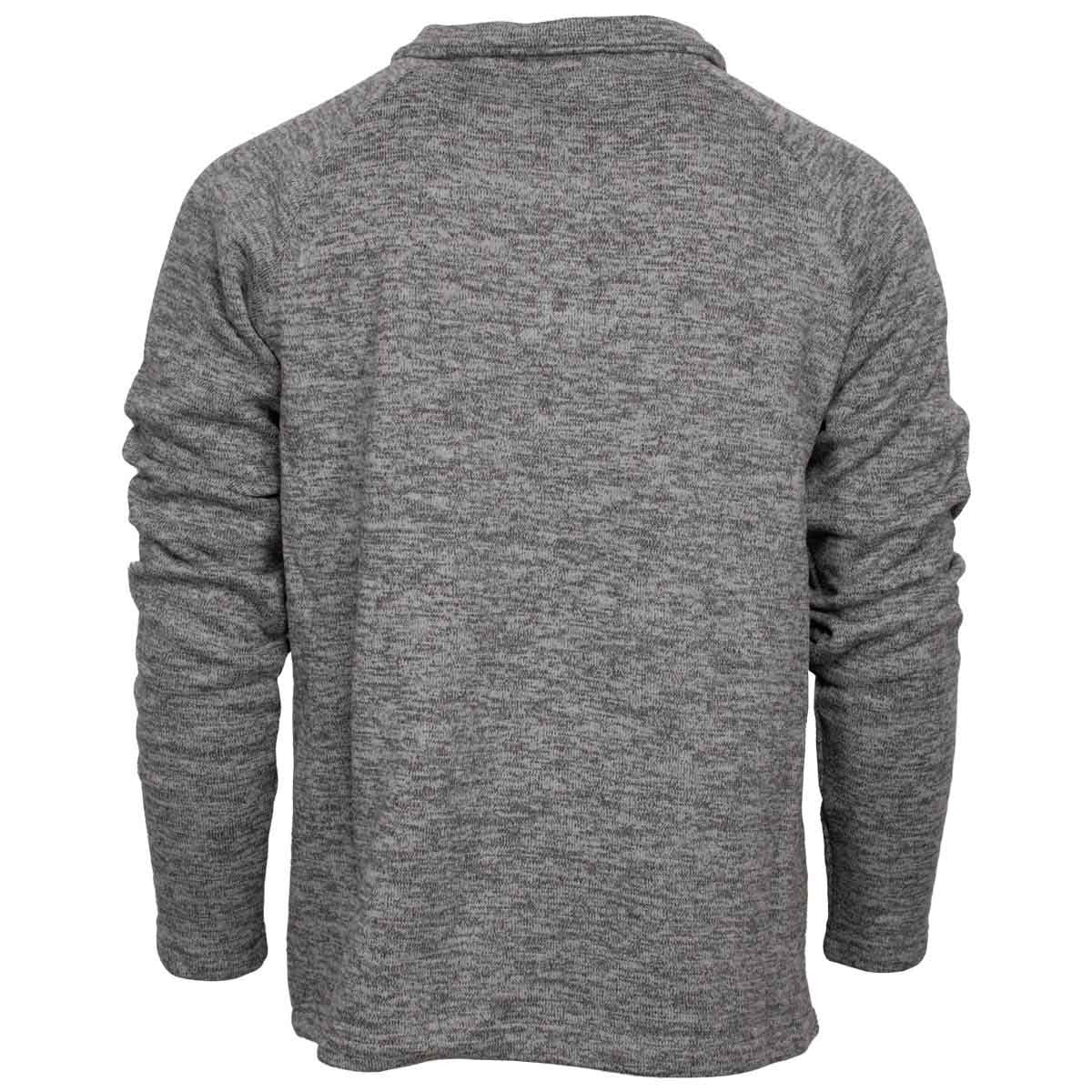 Back Rogers Classic 4 Button Henley Fleece Sweater Image.