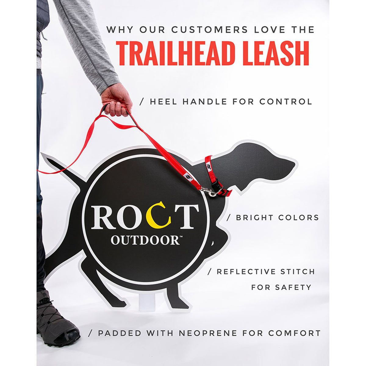 ROCT Trailhead Dog Leash with Padded Heel Handle Features Image