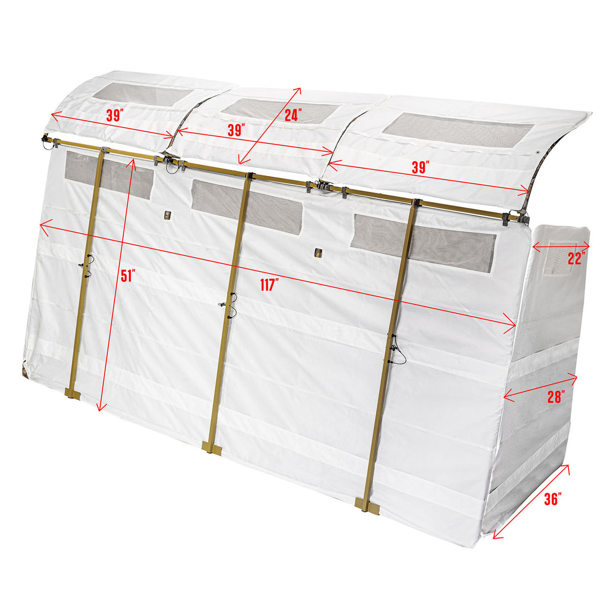 Rig'Em Right Panel Blind, Snow Cover Dimensions Image