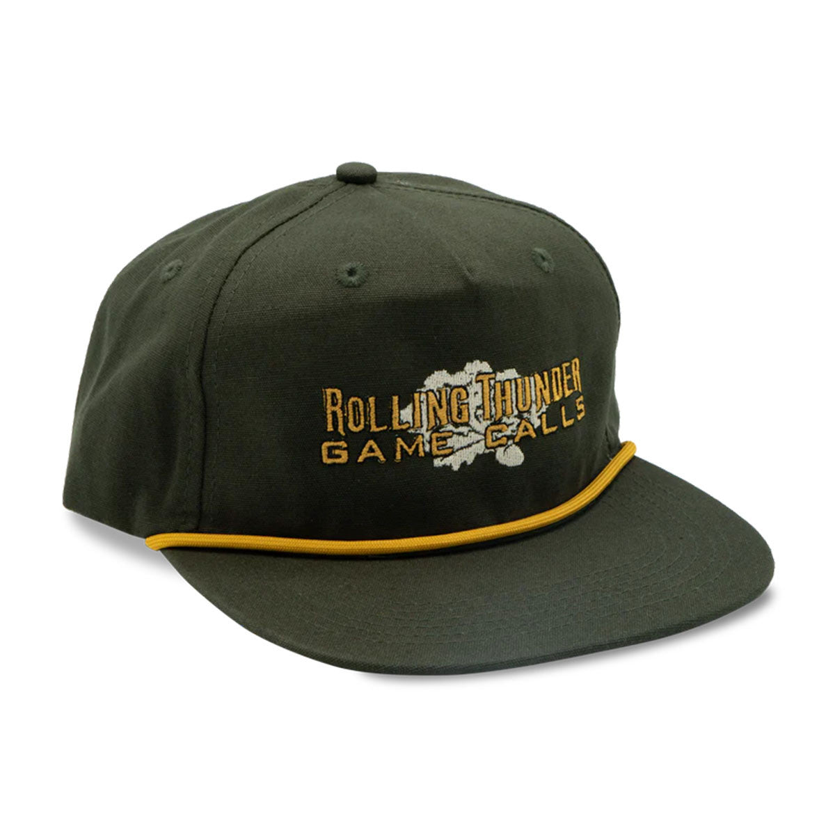 Rolling Thunder Game Calls Classic Logo Rope Hat Olive