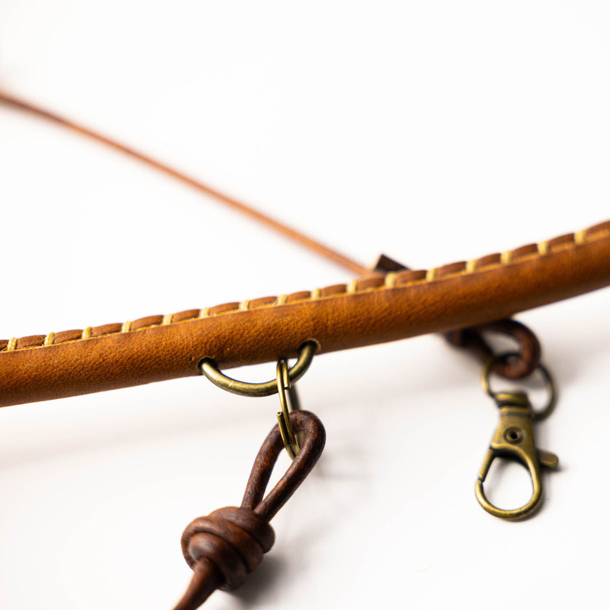 Rolling Thunder Flatneck Leather Duck Call Lanyard Closeup Image