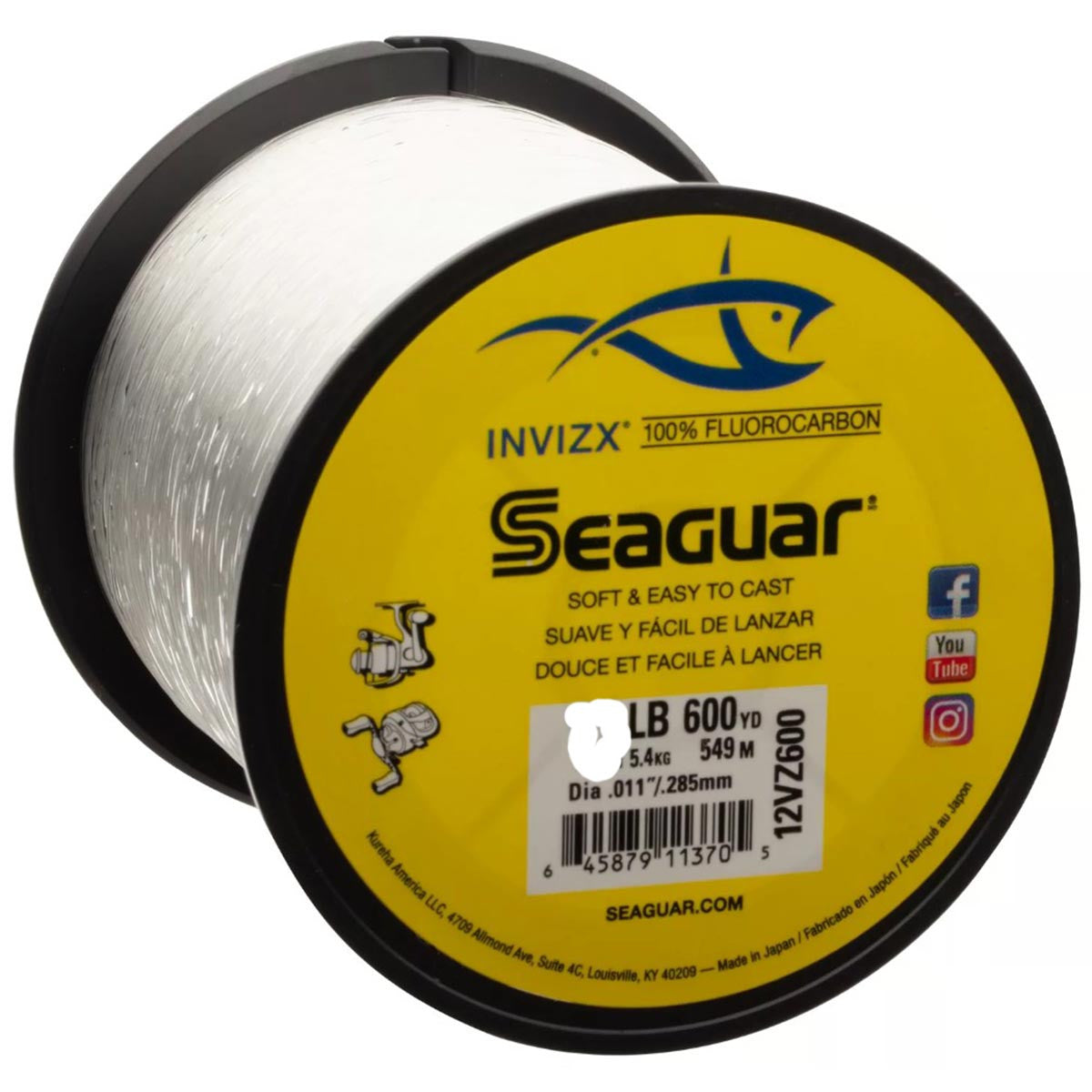 Seaquar Invizx Fishing Line, 600 Yards, 20 lb