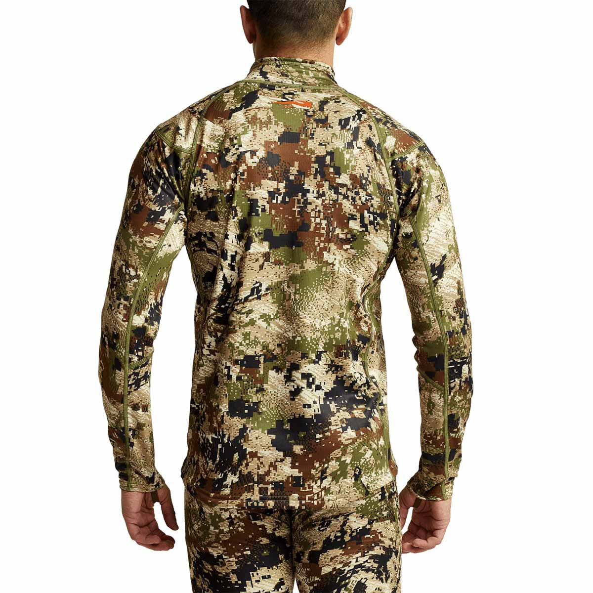 Sitka Core Midweight Zip-T Back Model Image.