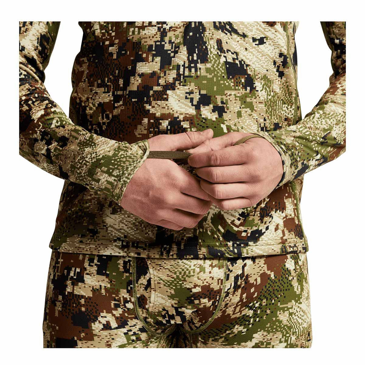 Sitka Core Midweight Zip-T Thumb Loops Image.