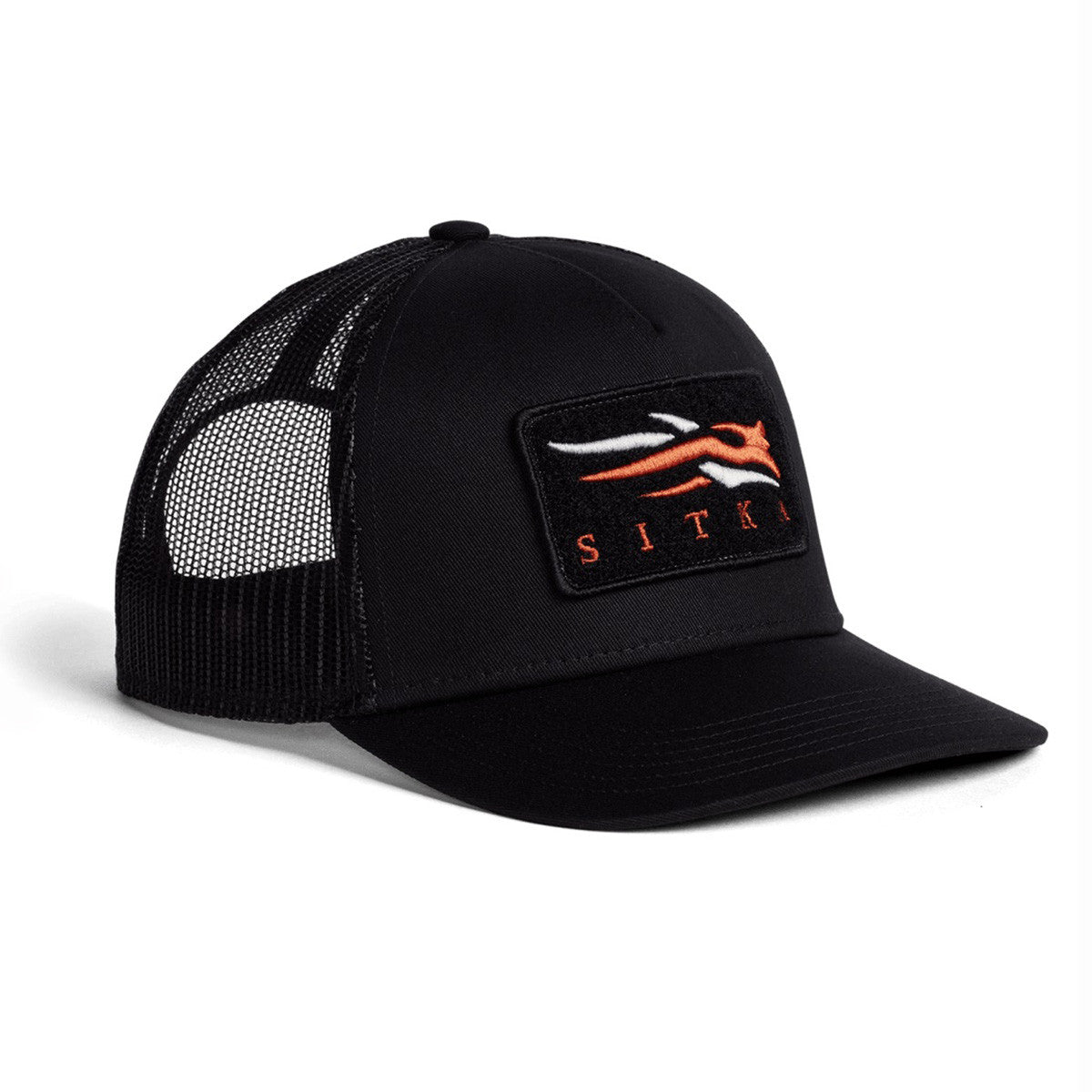Sitka Velcro Icon Mid Trucker Hat Image in Black