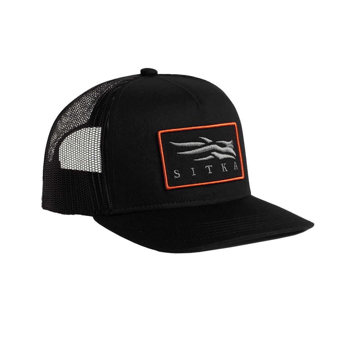 Sitka Icon Patch Hi Pro Trucker Hat Image in Sitka Black