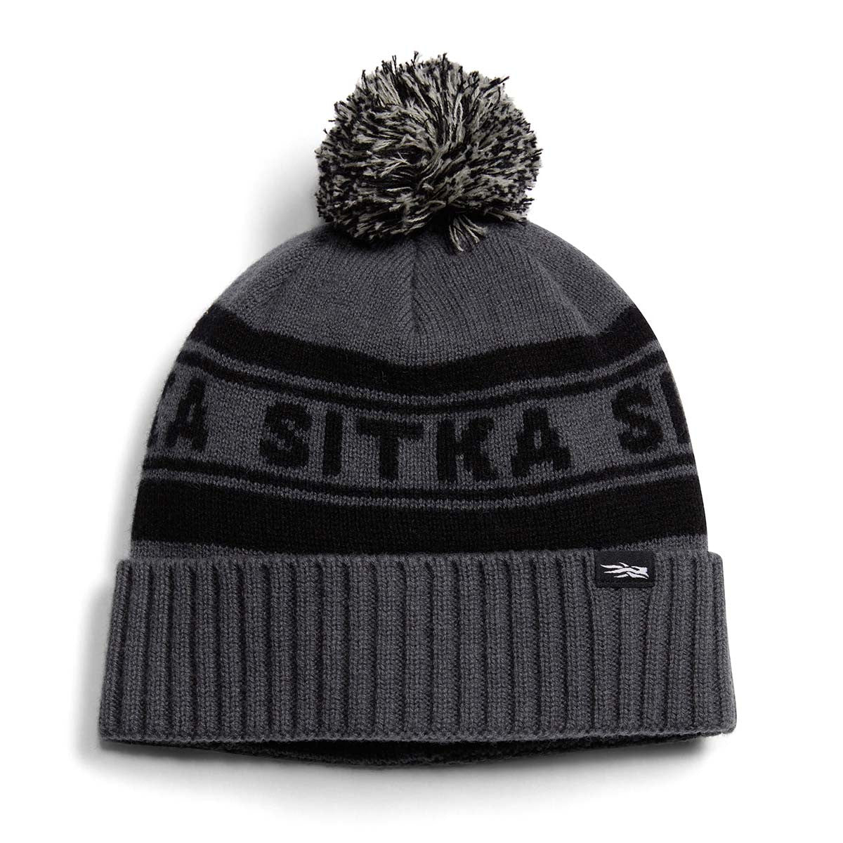 Pom Cuffed Knit Beanie Image in Storm