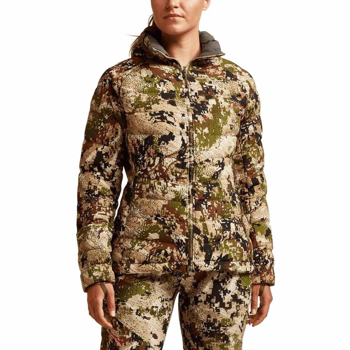 Sitka Women's Kelvin Lite Down Jacket Front Model Image in Subalpine