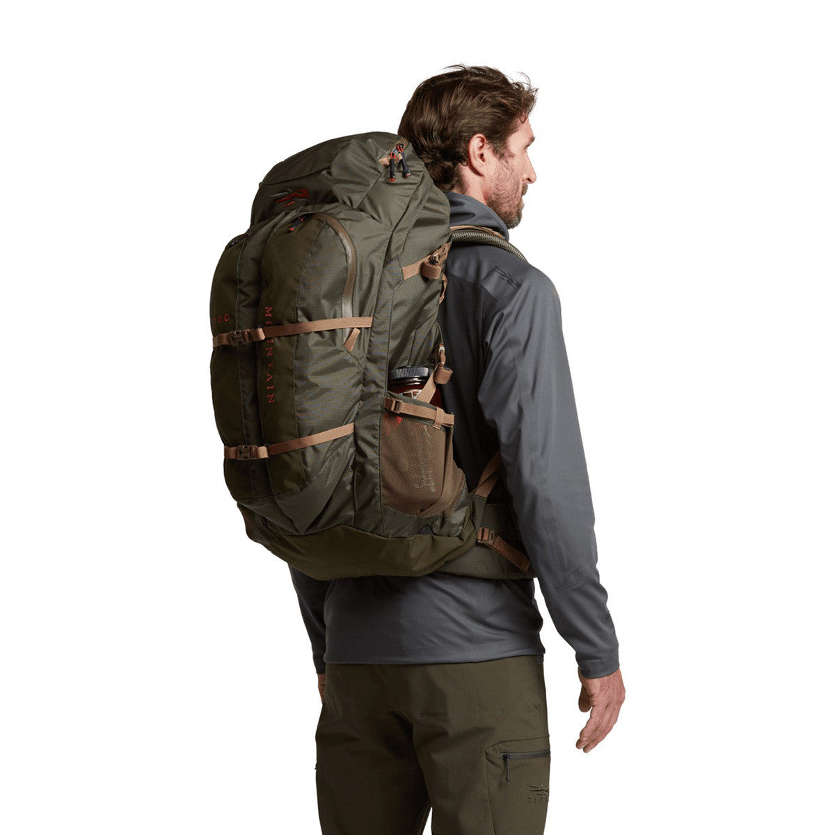 Sitka Mountain Hauler 2700 Hunting Pack Angled Right Image in Deep Lichen