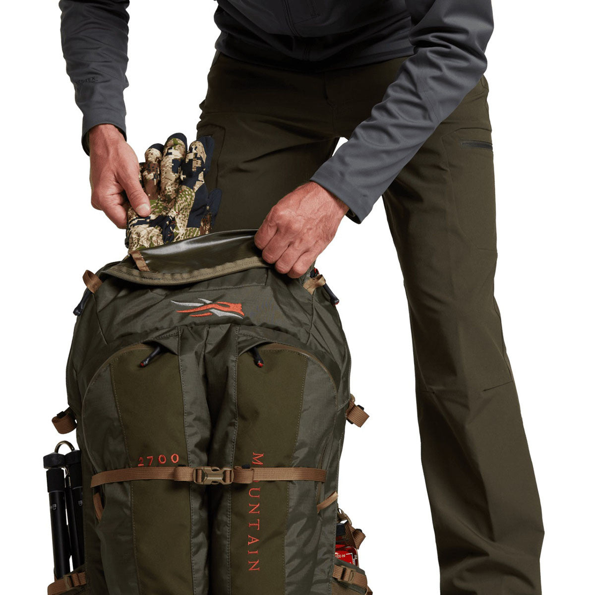 Sitka Mountain Hauler 2700 Hunting Pack Top Pocket Image in Deep Lichen