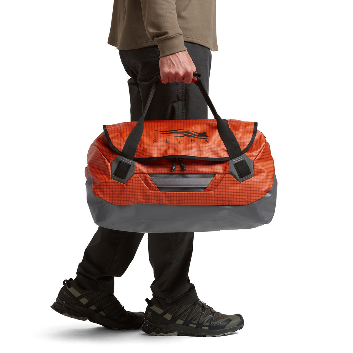 Sitka Drifter Duffel 50L Lifestyle Image in Ember