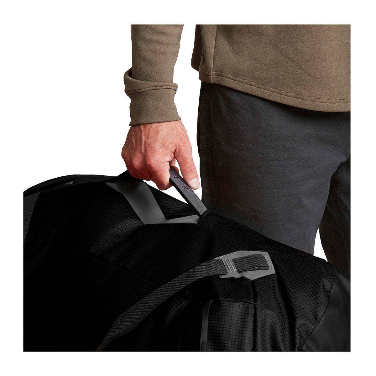 Sitka Drifter Duffle 110L Handle Image in Sitka Black