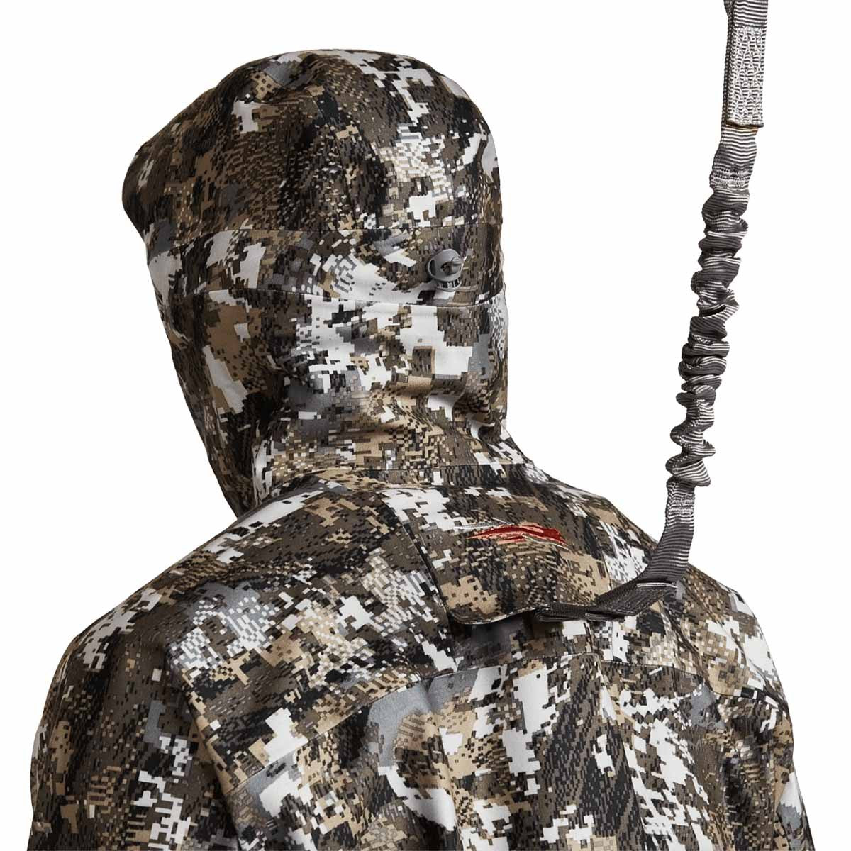 Sitka Downpour Jacket, Optifade Elevated II Harness Pass-Through Image