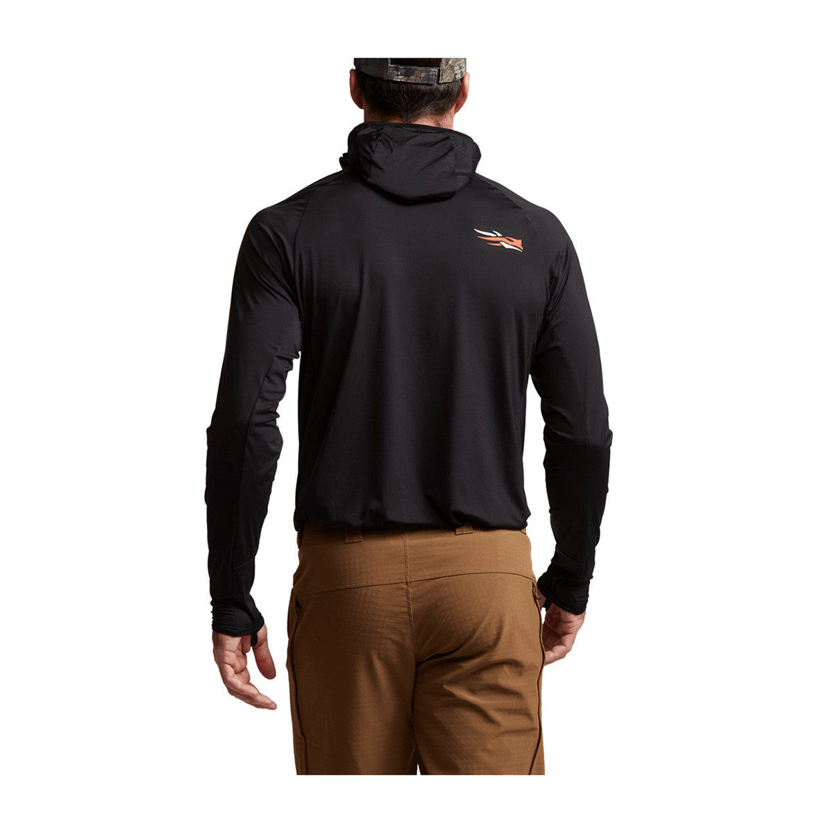 Sitka Equinox Guard Hoodie Back Image in Sitka Black