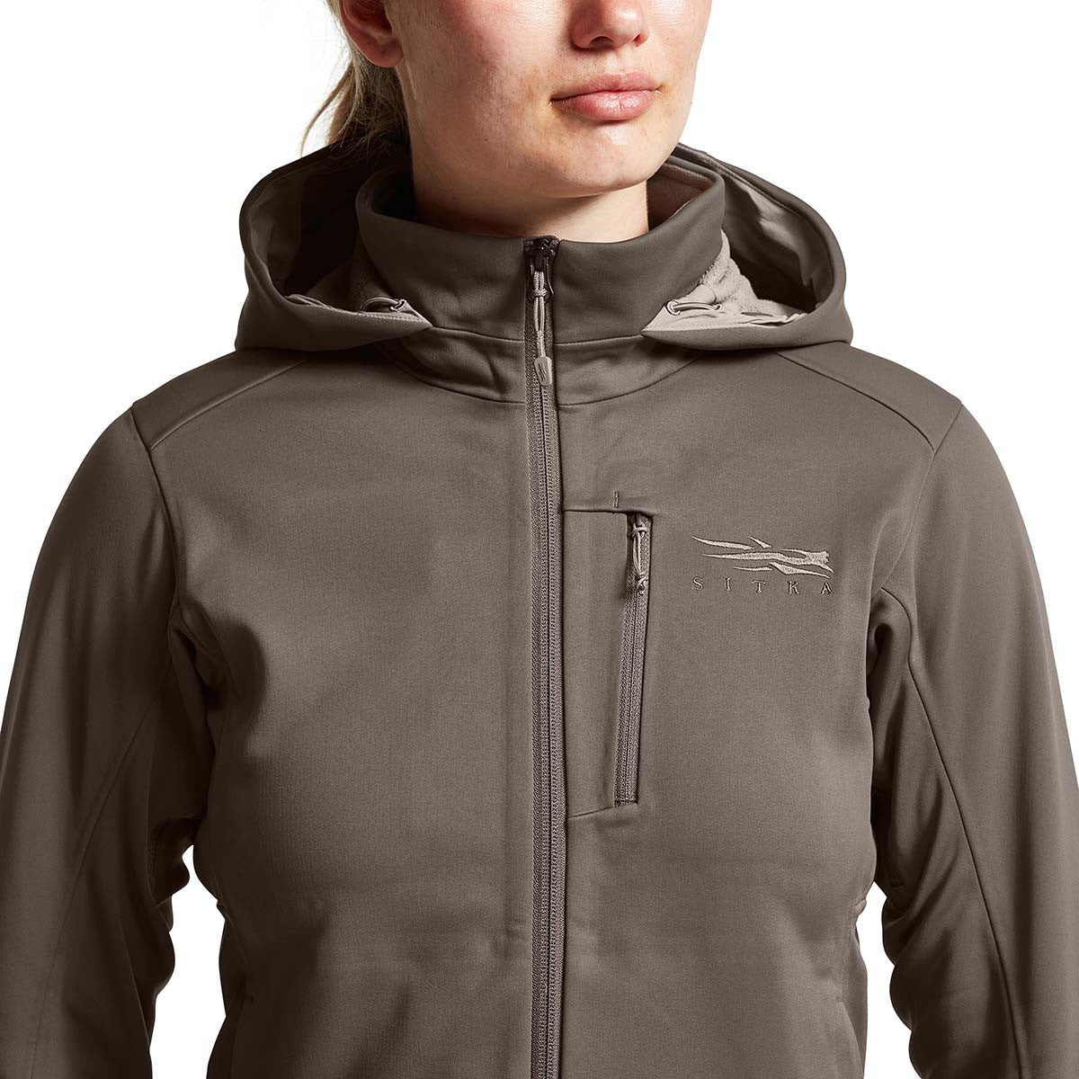 Sitka Women's Jetstream Jacket Front Detailed Image in Hawk