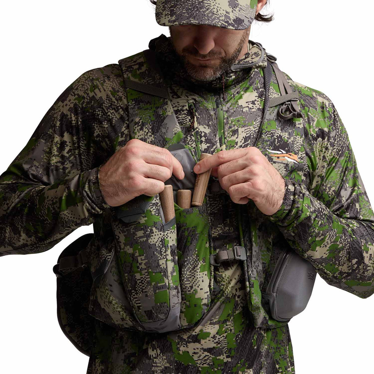 Sitka Equinox Turkey Vest Striker Pocket Image in Optifade Cover