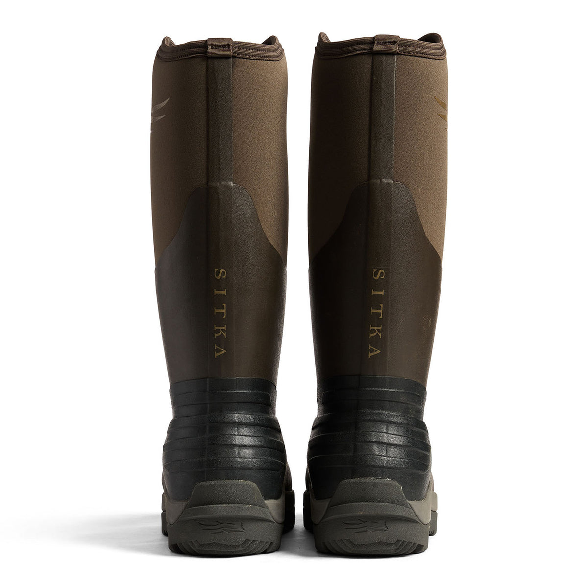 Sitka Back 40 Rubber Hunting Boots Back Image in Earth