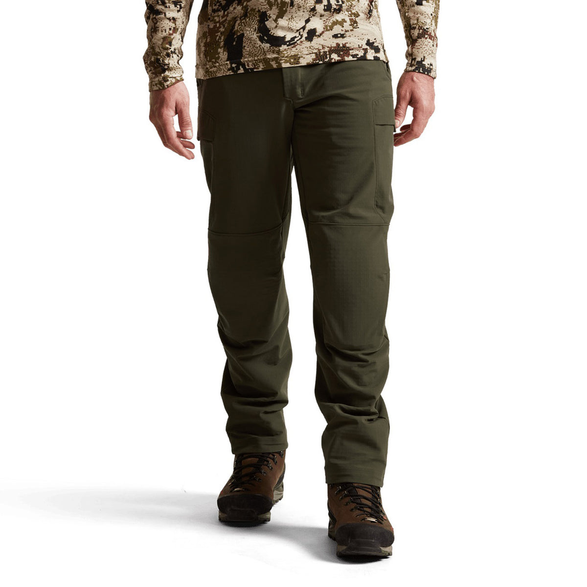 Sitka Intercept Pant Front Model Image in Deep Lichen