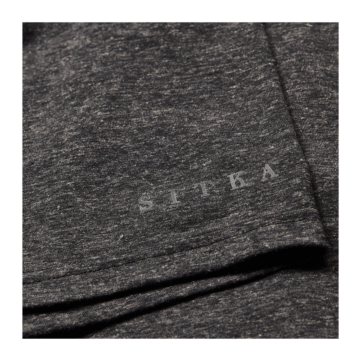 Sitka Essential Short-Sleeve Crew Logo Image in Sitka Black Heather